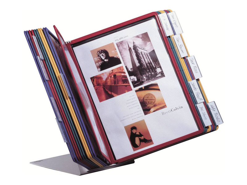 Durable vario table / display panel system / desktop / 20 compartments / for a4 / yellow, red, green, dark blue, , medium-null