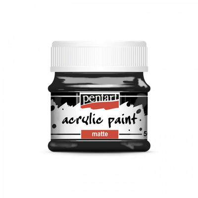 Acrylic color black matte 50ml, Black, medium