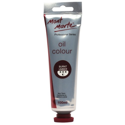 Oil paint 100ml mont marte - burnt umber, Burnt, medium