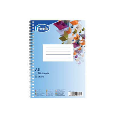 Note book side double spiral a5 70sh. 60g/m2 (squared)forofis, , medium