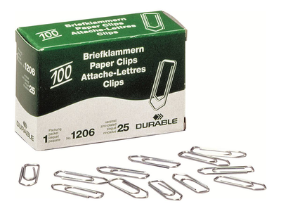 Durable / paper clips / 26 mm / zinc-plated / zinc / pack of 100, , medium