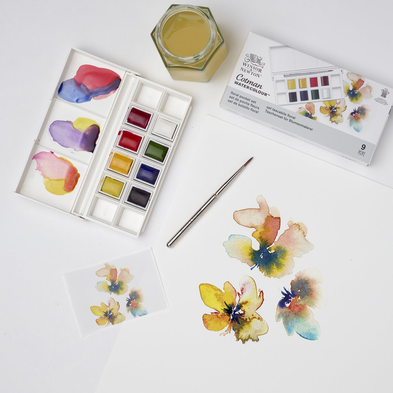 W&n cotman watercolour 8hp floral pocket set, , medium-null