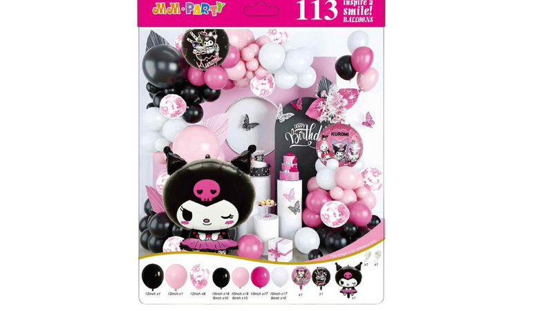 Kuromi balloon decoration set &ndash; 113 &tau;&epsilon;&mu;ά&chi;&iota;&alpha;, , medium-null