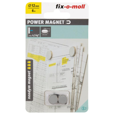 Magnet disc 12x3mm 6pcs - silver