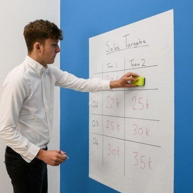 Magic whiteboard eraseable sheets 60x80cm 25pcs white, , medium-null