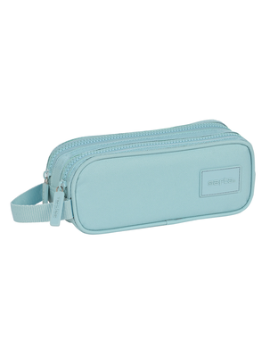 Pencil case double safta basic azul