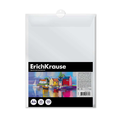 Erichkrause drawing paper in plastic folder art spirit a4 30 sheets 120gsm 61634, , medium