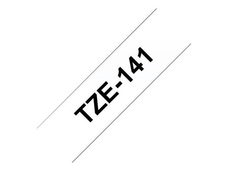 Brother tze-141 p-touch laminated label tape 18mm black on clear 8m water-resistant tze141-null