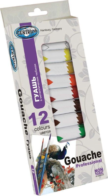 Gouache paints,metal tubes 12col. *12ml in paper box