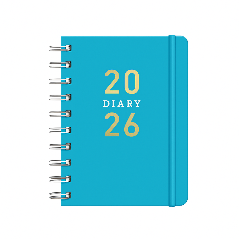 2026 a5 day a page diary &ndash; wiro bound daily organiser with notes, , medium-null