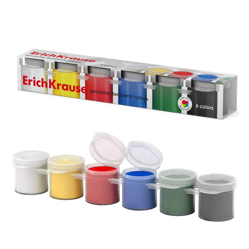 Product image: Erichkrause gouache paints 6 colors 15ml 54019, , medium-null