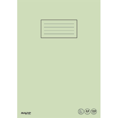 Maypap natural line exercise book a4, Green, medium