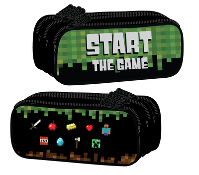 Em23 stg 3 zip.pencil case, Black Green, medium