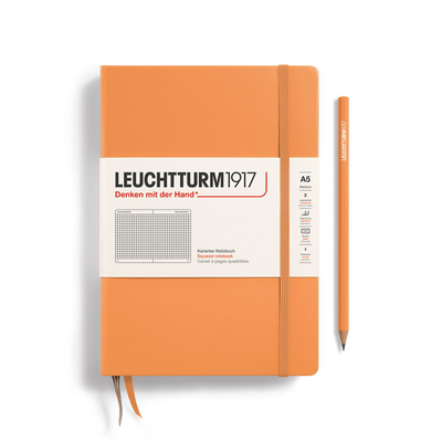 Notebook medium (a5), hardcover, 251 numbered pages, lobster, squared