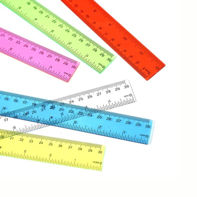 Διαφανής χάρακας 30cm – ευλύγιστος, Yellow, medium