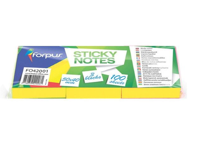 Sticky notes 50x40 yellow 3pcs set  300 sheets, , medium