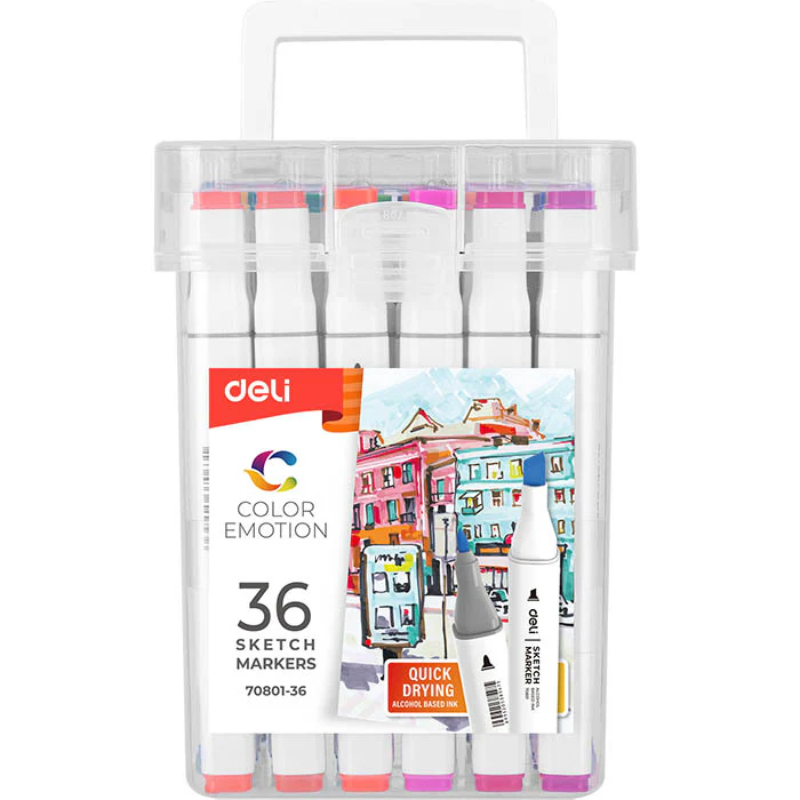 Deli twin sketch markers 36 colors, , medium-null