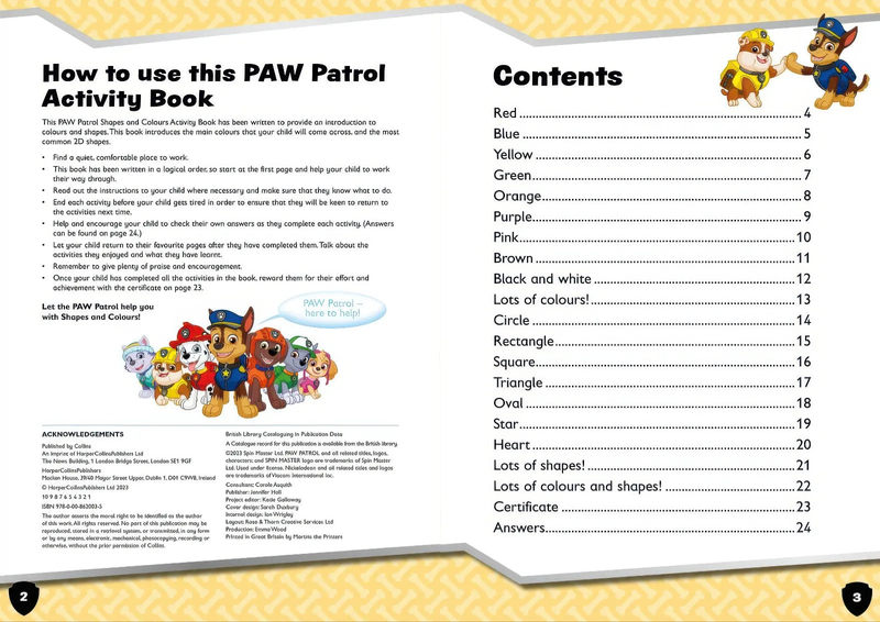 Product image: Paw patrol shapes & colours activity book, , medium-null