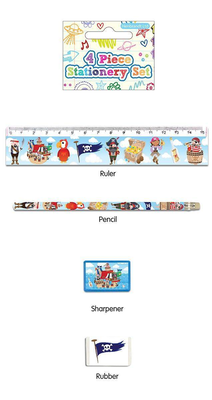 4 piece pirates stationery set, , medium