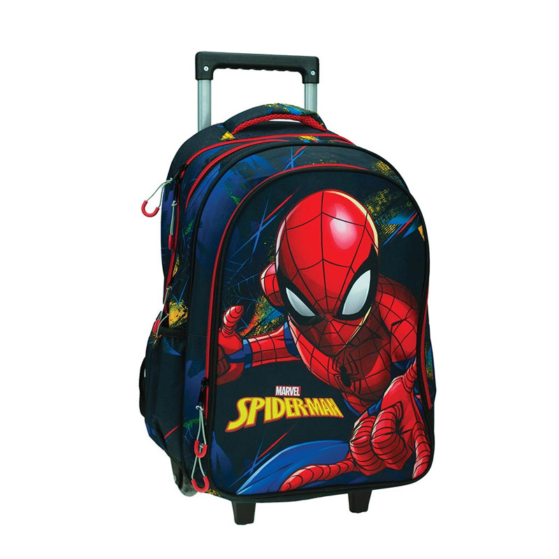 Gim trolley backpack bag spiderman blue elementary, , medium-null