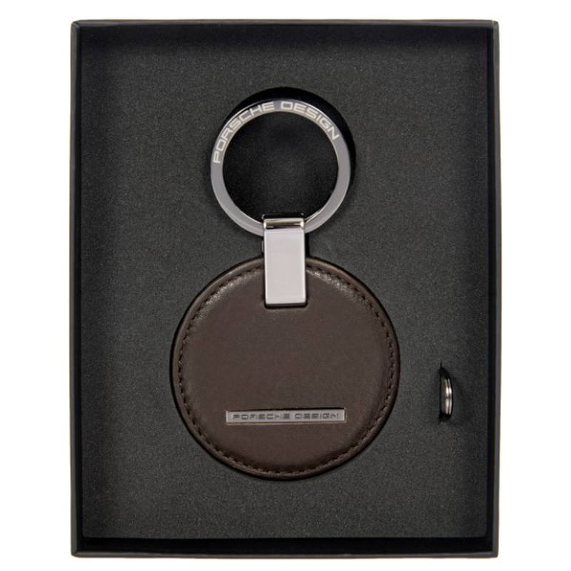Porsche design keyring circle dark brown, , medium-null
