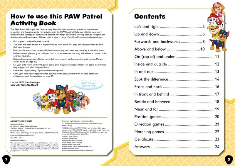 Paw patrol left, right, up, down activity book, , medium-null