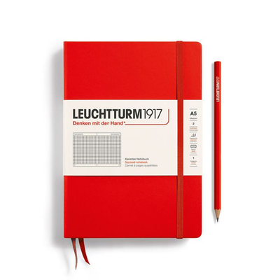 L notebook hc a5 med squared red 251p, , medium
