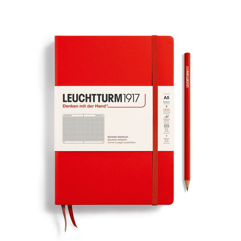 Product image: L notebook hc a5 med squared red 251p, , medium-null