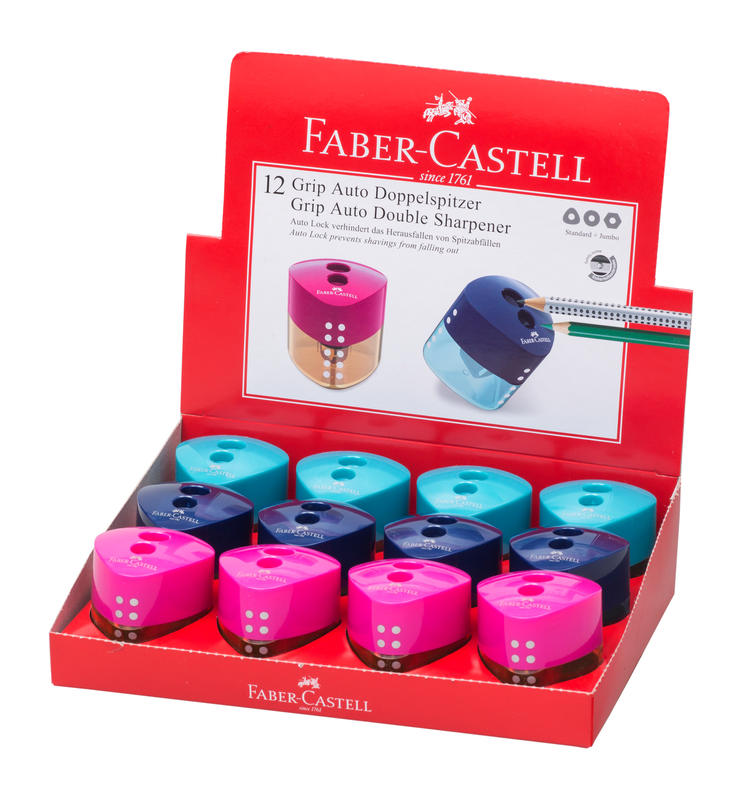 Faber castell 183102 grip auto double-hole sharpener assorted colours, , medium-null