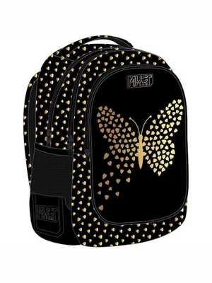 Must backpack 32x18x43cm 3cases gold butterfly, , medium