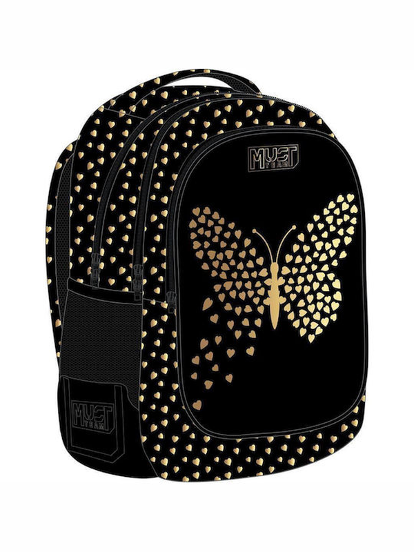 Product image: Must backpack 32x18x43cm 3cases gold butterfly, , medium-null