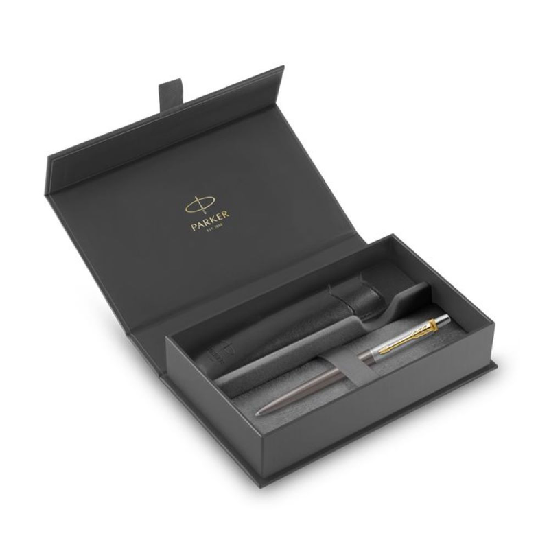 Parker jotter xl grey lacquer with gold trims+blk pu pp, , medium-null