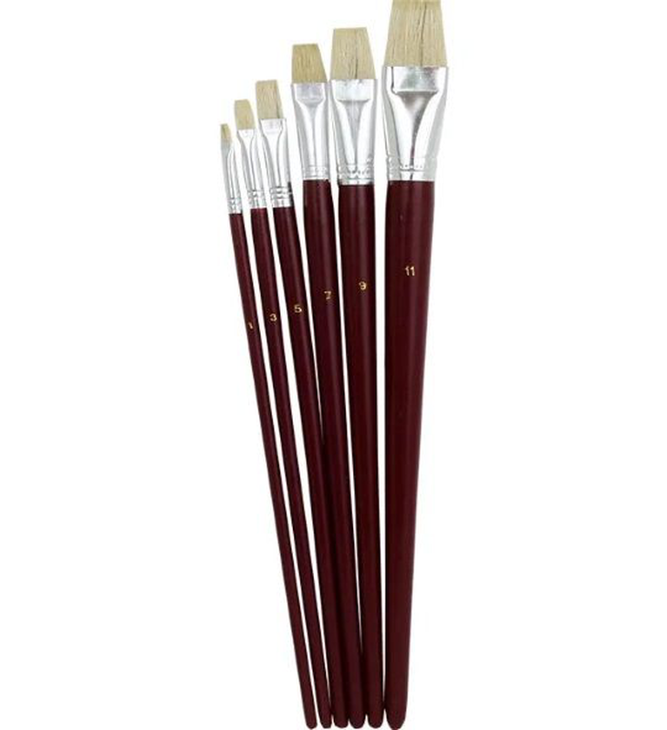 Oil flat brush set fiorello 6pcs, , medium-null
