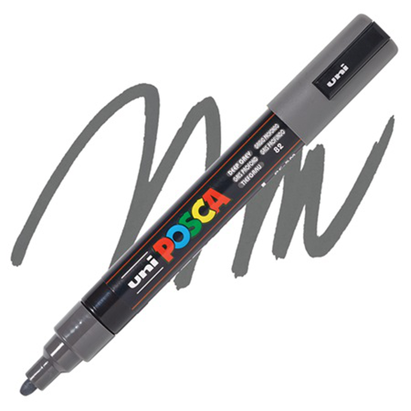 Uni posca bullet tip paint marker pc-5m 1.8-2.5mm deep grey, , medium-null