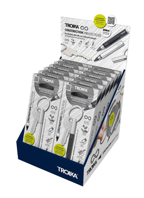 Troika counter display incl / 12 x endless to go multitasking pencil and keyring, pre-sorted (6 x each kyp20/si, kyp20/bk), for self-service, cardboard, matt, key ring, chrome, 134 mm, 245 mm, 155 mm, 898 g, , medium