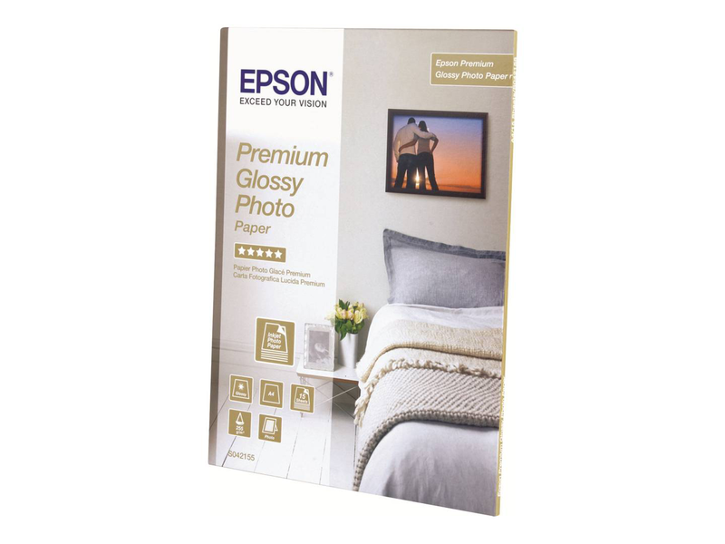 Epson premium glossy photo paper 100 x 150 mm 40 sheets, white, print media-null