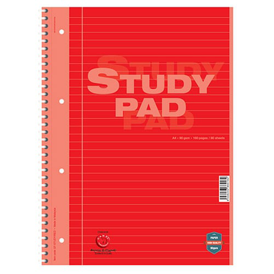 Camel study writing pad a4 90gsm 160p red, , medium