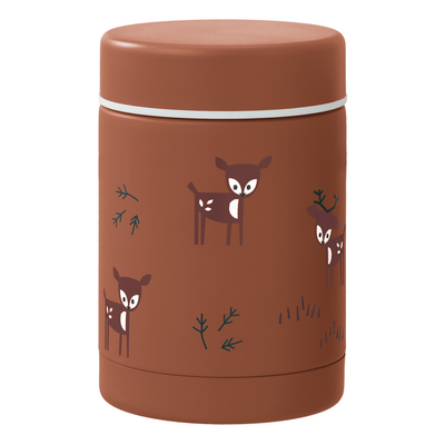 Fresk stainless steel double wall food container deer amber brown 300ml, , medium