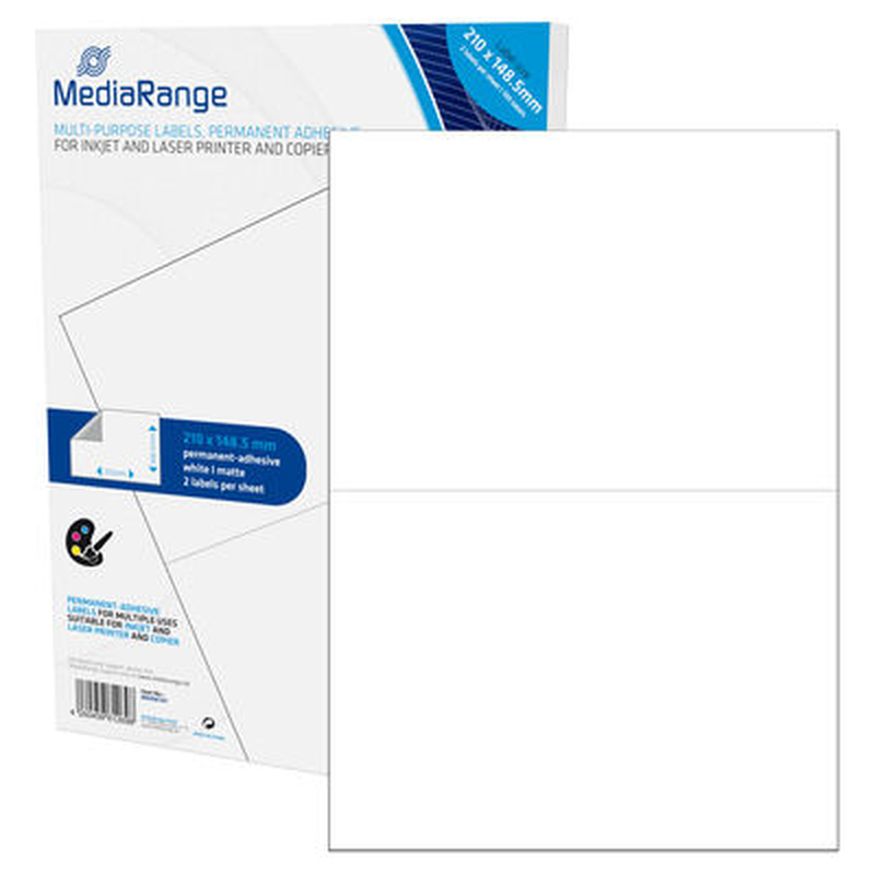 Mediarange multi-purpose labels, permanent adhesive, 210x148.5mm, , medium-null
