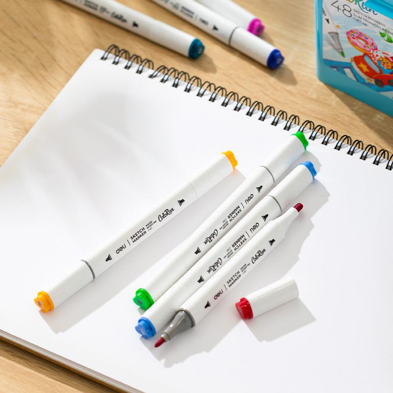 Deli twin sketch markers alcohol 48 colours box set, , medium-null