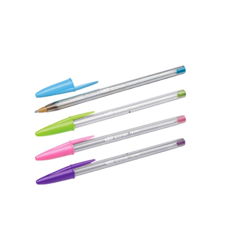 Bic cristal fun σετ 4 στυλό με ζωντανά χρώματα, μεγάλη μύτη 1,6mm για έντονη γραφή, , medium-null