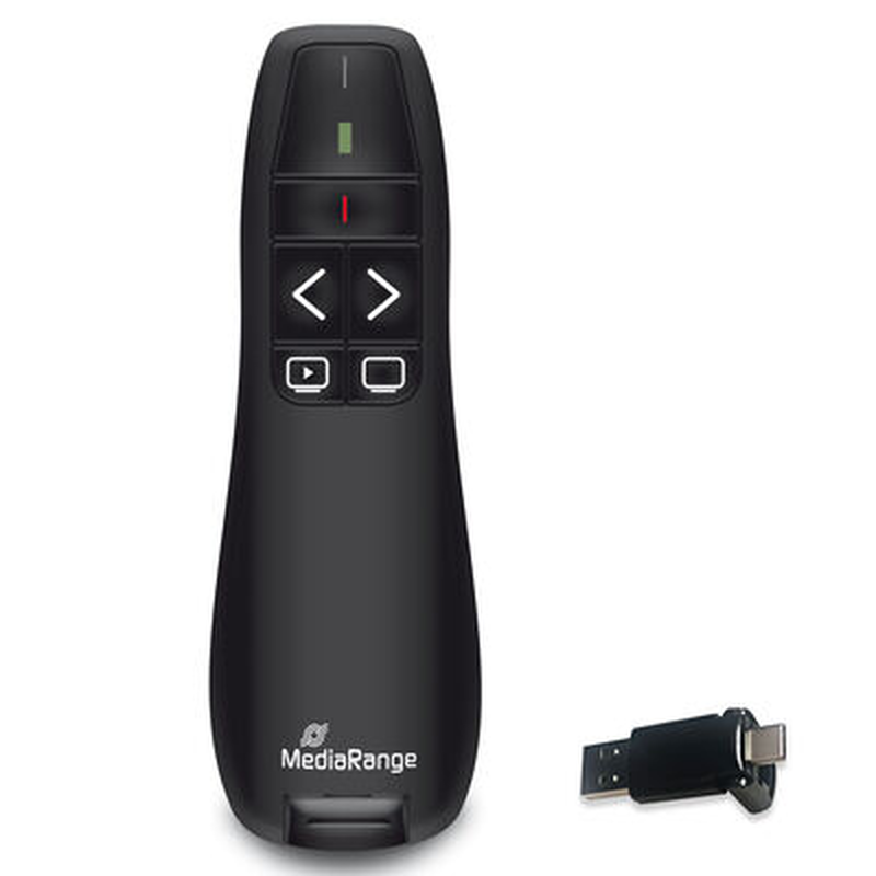 Mediarange 5-button wireless presenter with red laser pointer, , medium-null