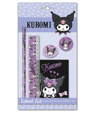 Kuromi stationery set 5 pcs, Purple, medium