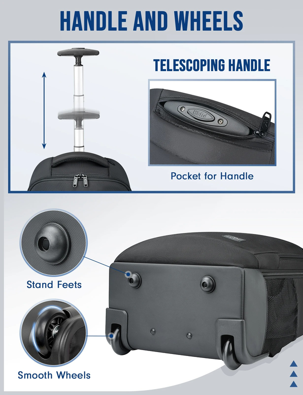 Product image: Urban edge travelflex backpack with wheels black 17,3" 40l-null