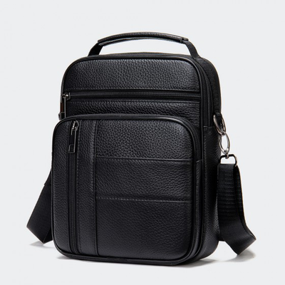Urban edge monaco leather crossbody bag black, Black, medium
