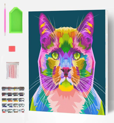 Cat diamond canvas, , medium