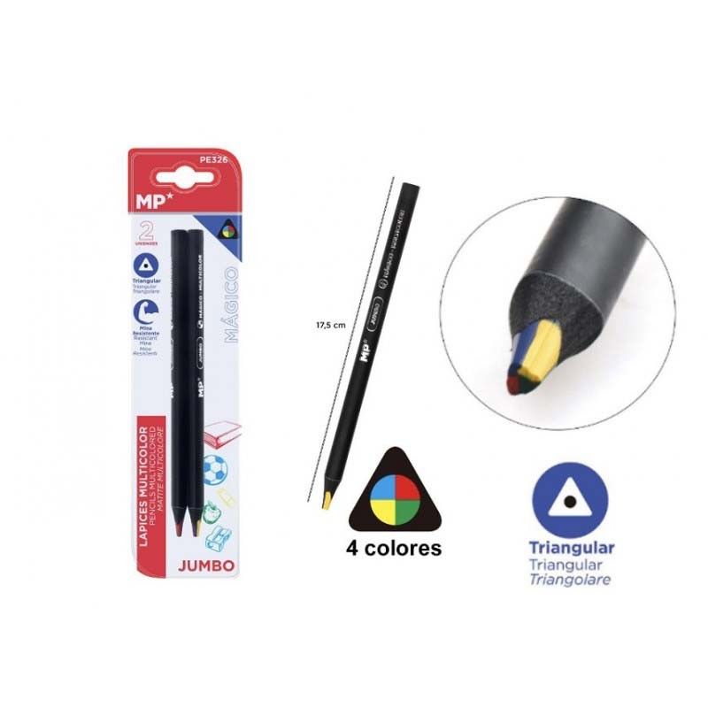 Magic pencils multicolored jumbo - 4 colors 2pcs, , medium-null