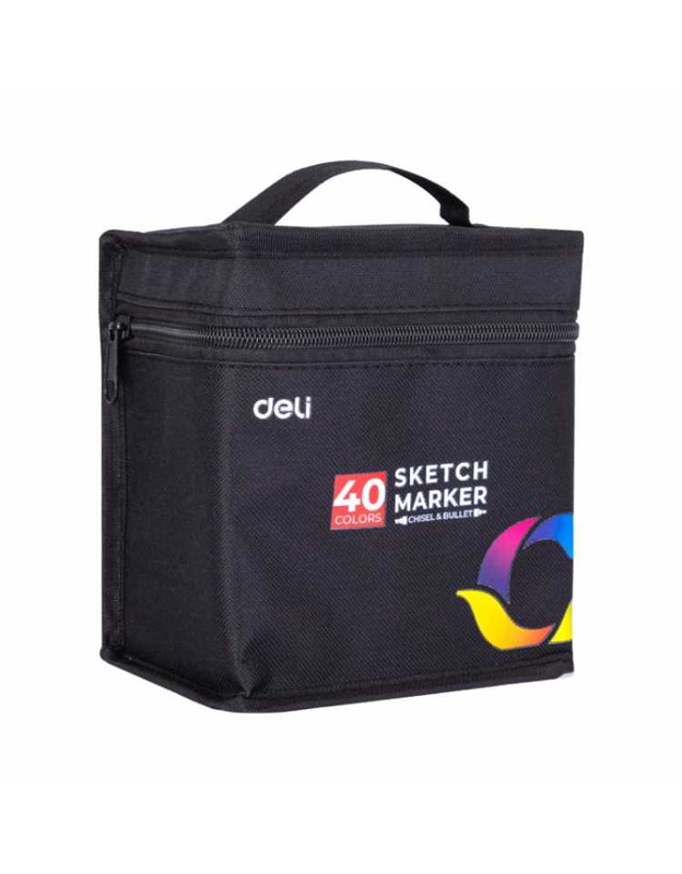 Deli twin sketch alcohol markers 40 colours bag set, , medium image number null
