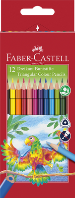 Faber castell 116512 tringle cardboard assorted colours 12pcs, , medium