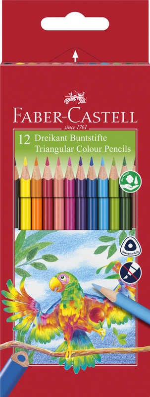 Product image: Faber castell 116512 tringle cardboard assorted colours 12pcs, , medium-null